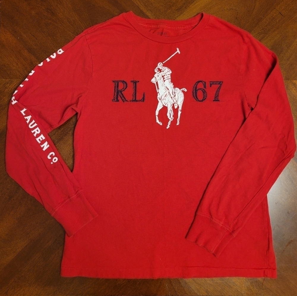 Boys Polo Ralph Lauren Red Long Sleeve T-shirt